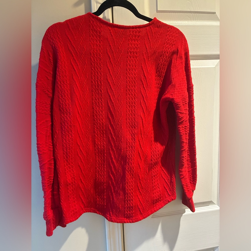 Cozy Red Cable Knit Sweater